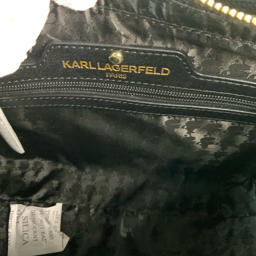 Karl Lagerfeld Maybelle Black Heart Embellished Handbag (NWT) - Picture 9 of 17